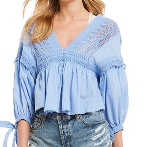 FREE PEOPLE BLUE TOP never worn!!
